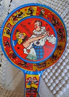 Mexikói vintage fém gyerekjáték click-clak