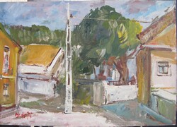 Bánfi -  "Szentendrei utca.." 2 (olaj,karton, 23×33 cm)