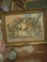 Vintage akvarell, feladatban szignó