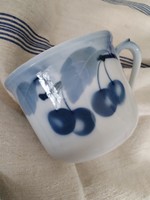 Antik, porcelán tejfölös - kobaltkék " cseresznyésen