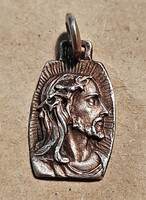 Korabeli art deco ezüst Krisztus medál