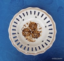 Hódmezővásárhelyi áttört szélű majolika falitányér - 26 cm (3p)