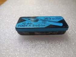 363 as  tollhegy / . fémdoboz , tollhegy tárolásához  , 50 x 21 x 10 mm