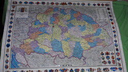 STIEFEL A Magyar Szent Korona Országai 1890/Történelmi Magyarország,Kárpát-medence faléces TÉRKÉP