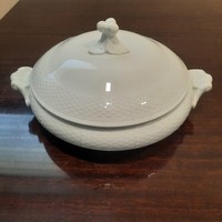 Fehér Herendi porcelán pörköltes, főzelékes tál