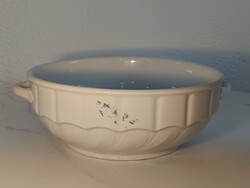 2 füles Gyönyörű Fehér Nagyobb Méretű Porcelán Koma tál