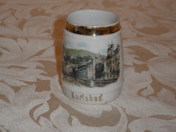 Karlsbad porcelán emlék csésze, bögre, korsó