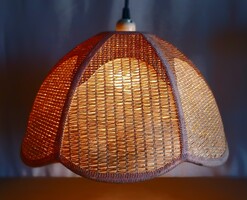 Vinrage Ikea rattan mennyezeti tulipán lámpa ALKUDHATÓ