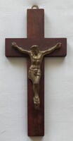 Régi fa kereszt/ feszület (falra akasztható) 17*8cm