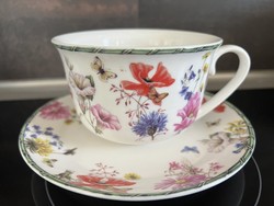 Porcelán teáscsésze alátéttel, Janette Birkman-Salentijn dizájn, “Wild garden”