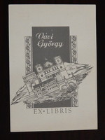 Képeslap - ex libris Váci György; Mikes Kelemen / Rákóczi emlékbélyegzések