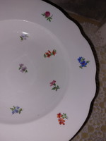 Zsolnay porcelán tányérok, gyönyörű virág mintás, ezüst széllel