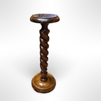 Spiral Column Antique Wooden Pedestal