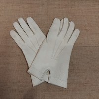 Retro feher finom bőrkeszttyű  megkímélt állapotban