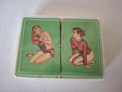 Retró römi, francia kártya, hátulja pin up