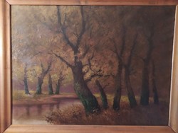 V. SASHEGYI KÁLMÁN.: NAGY MÉRETŰ OLAJ, VÁSZON FESTMÉNY SZÉP KERETBEN 118x93 CM