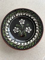 Festett-mázas Sárospataki cserép tányér/fali tányér 27 cm átmérő