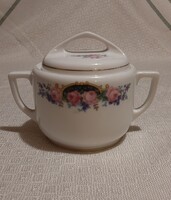 5165 - Bécsi rózsás számozott cseh porcelán cukortartó