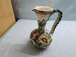 T2061 Italian Deruta ceramic vase 60s 25 cm