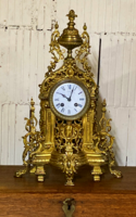 Rococo, French mantel clock, Louis XVI inspiration.