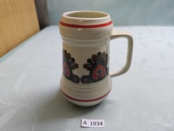 A1034 Hollóházi páva mintás korsó 15 cm