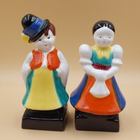 Antik  gyűjtői  Bodrogkeresztúri Magyar pár, Kisfiú,  Kislány kerámia figurák