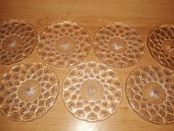 Retro üveg kistányér készlet - 7 db egyben - átmérő 15 cm (2p)
