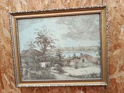 Színezett Rézkarc Keretben