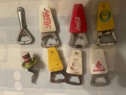 8 darab Pepsi Cola pécs Coca cola stb feriratu retró üditő és sörnyitó szocreál szuvenír egyben
