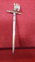 Réz levélbontó tőr, miniatűr kard 1 (L428)