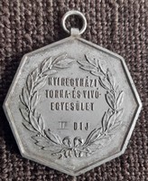 Nyíregyházi Torna és Vívó Egyesület II.díj 40,6mm . Ag ezüst. 21,4gramm
