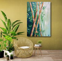 JMModernAbstract BAMBOO AND RAIN 100X70 cm-es kortárs festmény feszített vásznon