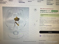 POHÁR - 6 db  - KRISTÁLY - JELZETT - NAPÓLEON KONYAKOS - 12 x 7,5 cm - 2 dl - HIBÁTLAN