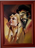 FASSEL L'UOSA FERENC : Karnevál után olajfestmény 50 x 70 cm
