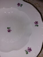 Zsolnay ibolya mintás porcelán tányérok, arany széllel