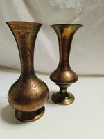 2 db indiai réz váza - 17,5 és 17,8 cm