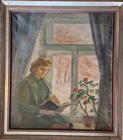 Udvary Dezső- Olvasó nő- 70x80 cm-