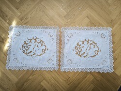 Antik vert csipke terítő angyakàs díszítéssel pàrban különleges ritka darabok pàrban