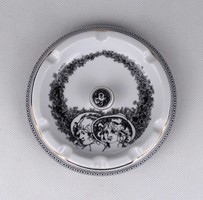 1U480 Jurcsák mintás Hollóházi porcelán hamutál 12.5 cm