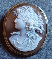 Antik Nagy Kámea Cameo Bross Flóra Istennő