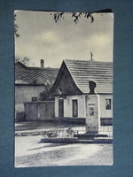 Képeslap,Dunavecse,Petőfi Sándor szobor,múzeum látkép,részlet, 1958-