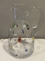Vintage üvegkancsó Murano  Leonardo Millefiori Made in Italy.Alkudható!