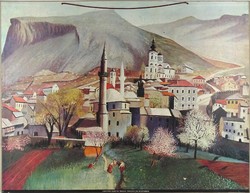 1U497 Csontváry fotónyomat TAVASZNYÍLÁS MOSZTÁRBAN 77 x 59 cm