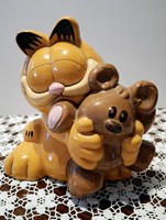 Nagyméretű Garfield persely barátjával  16 cm x 14 cm x 14 cm