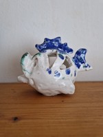 Rusztikus mázas kerámia halacska (mécses tartó)