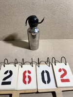 Retró termosz, fémszínű, festetlen. 2602