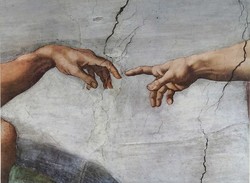 1U545 Michelangelo Ádám teremtése részlet 52 x 42 cm