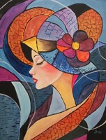 B.Tóth Irisz-ABSZTRAKT festmény 40x30cm
