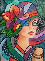 B.Tóth Irisz-ABSZTRAKT festmény 40x30cm