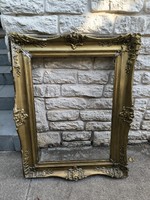 Antik széles képkeret festmény tükör dekoráció művészet , kirakat film színház kellék. 50 X 70 cm